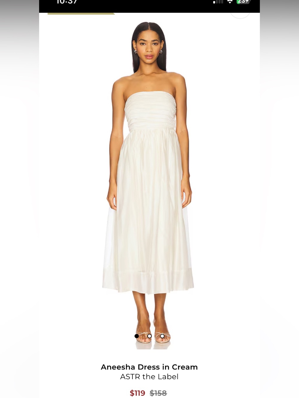 Revolve strapless Ivory Midi Dress